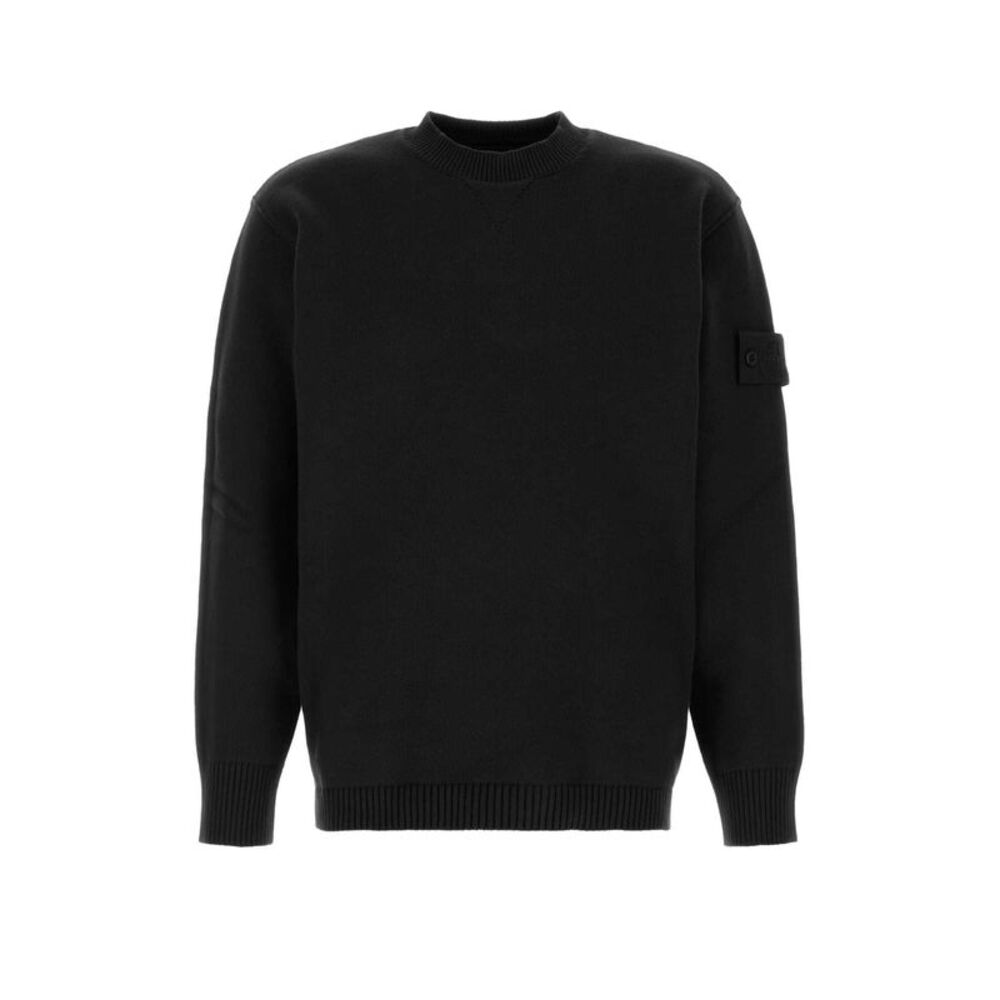 Stone Island Men Black Stretch Cotton Sweater